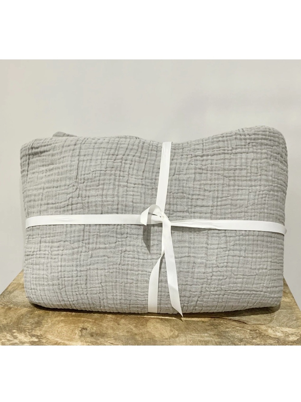 NEW Williams Sonoma Organic Cocoon Duvet Cover, Grey Gauze QUEEN Duvet, NWOT